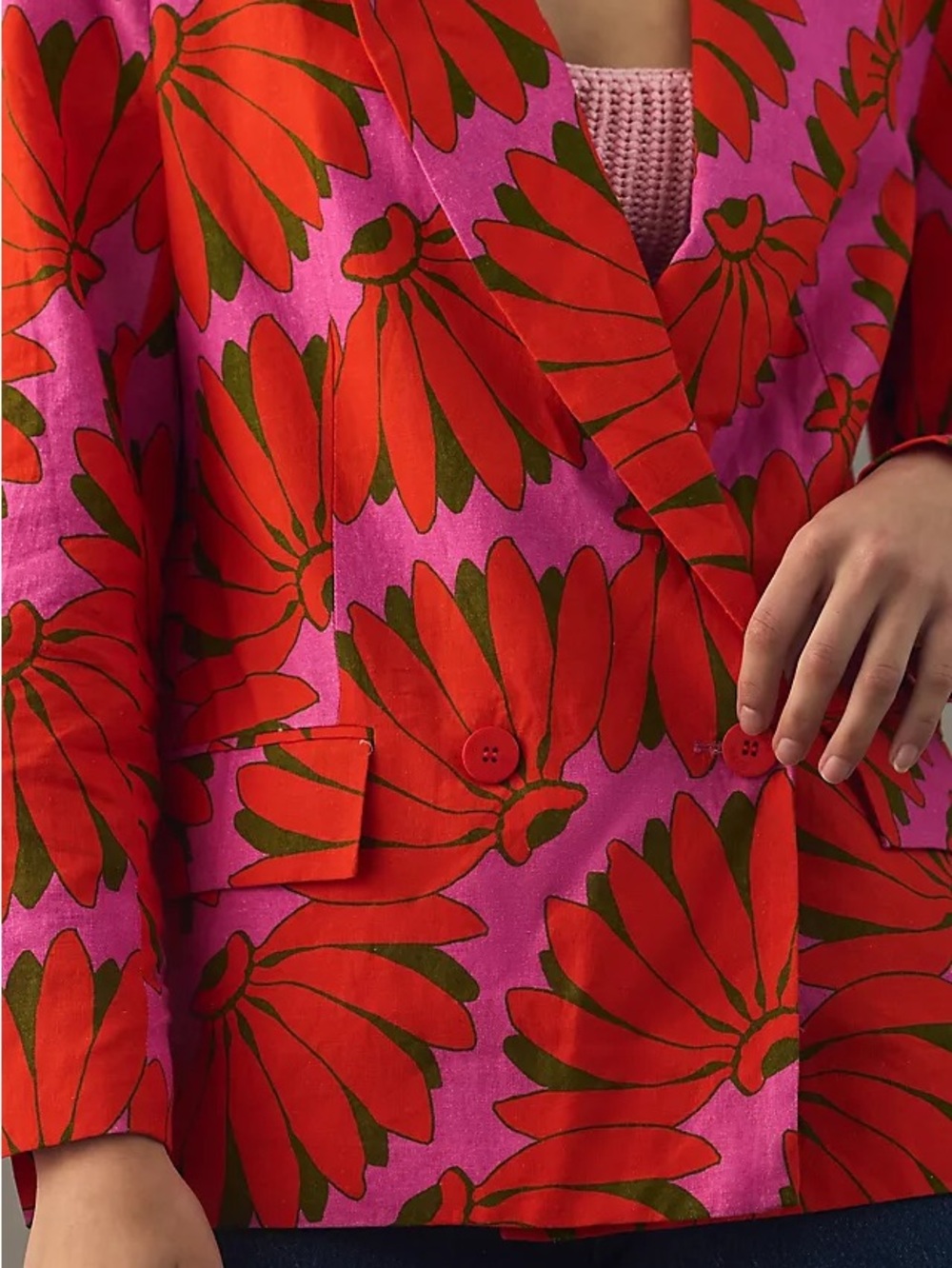 FARM Rio NWT Copacabana Blazer Pink Combo Floral size XS - Picture 3 of 11